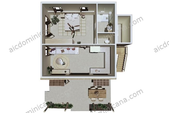 08 venta villa los gandules las terrenas perspectiva primer nivel